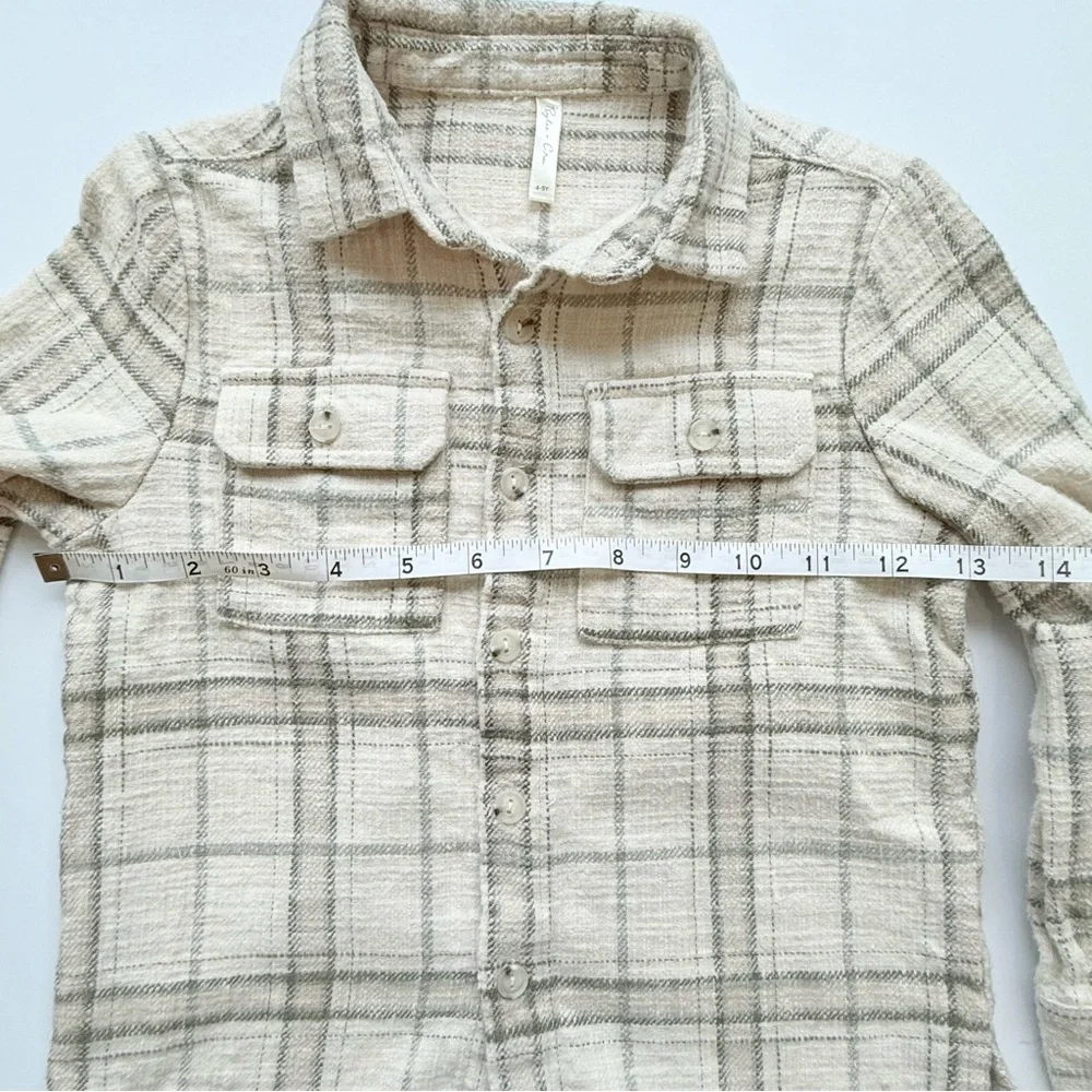 Rylee + Cru rustic plaid boys collared long sleeve button up size 4/5 EUC
